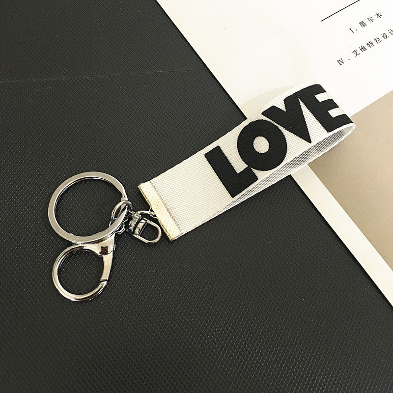 Wholesale English Alphabet LOVE Ribbon Keychains
